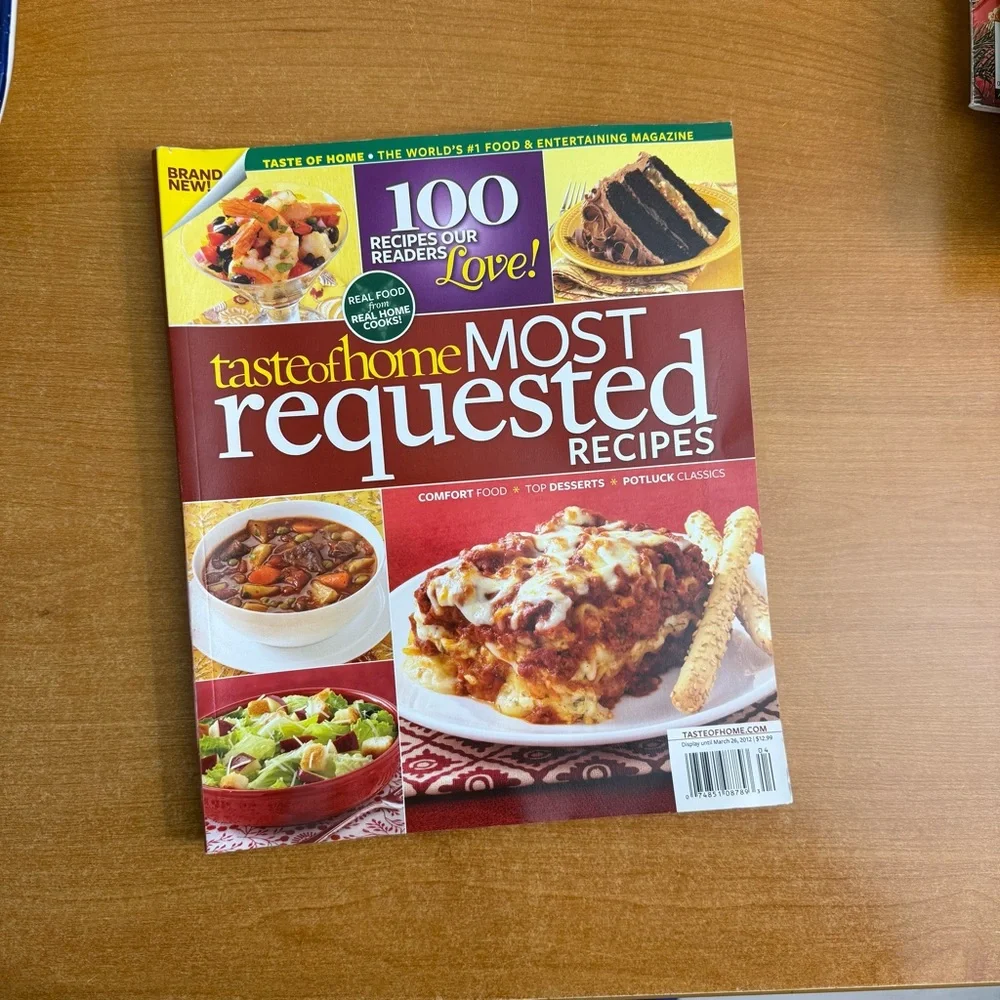 Taste of Home Most Requested‎ Recipes Cookbook - Red and Yellow Cover